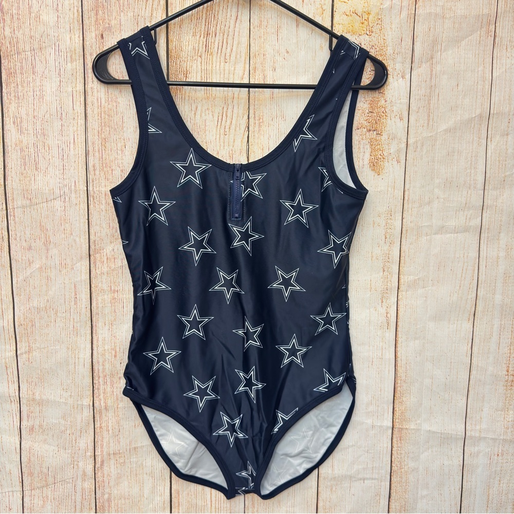 NFL Team Apparel DALLAS COWBOYS Star Patterned bodysuit/ swimsuit women’s Sz M​